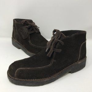 Clarks Brown Nubuck Leather Lace Up Desert Chukka Boots